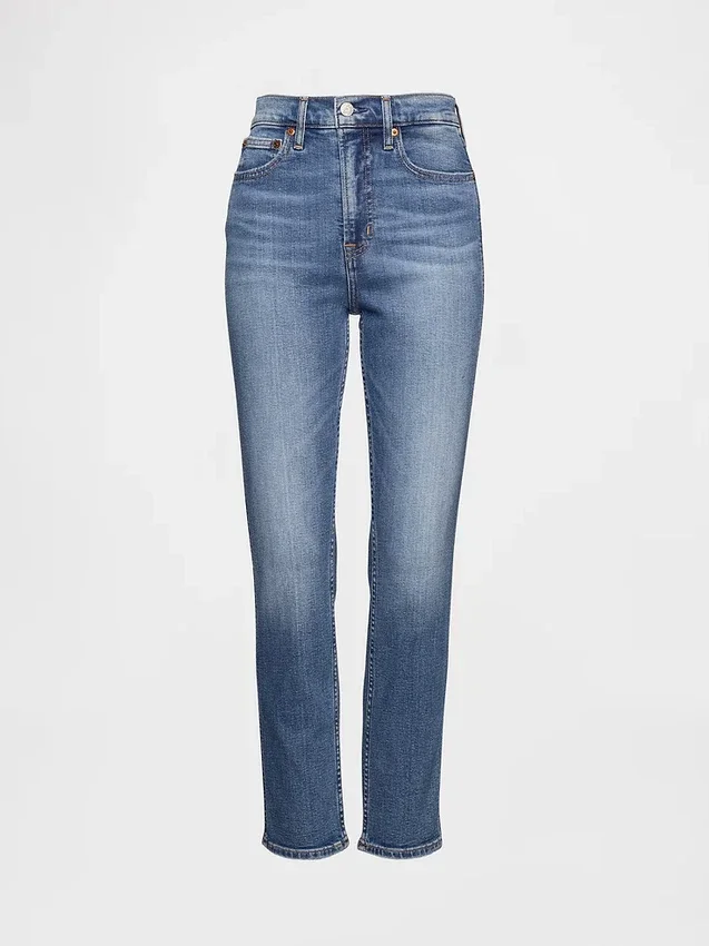 Vintage-Slim-Jeans mit hoher Leibhöhe