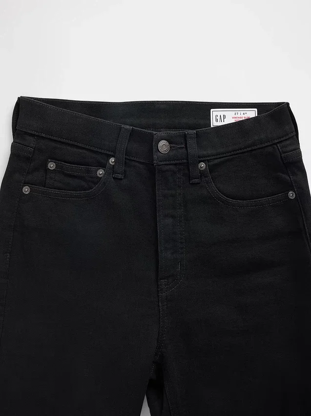 Vintage-Slim-Jeans mit hoher Leibhöhe