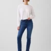 Vintage-Slim-Jeans mit mittlerer Leibhöhe