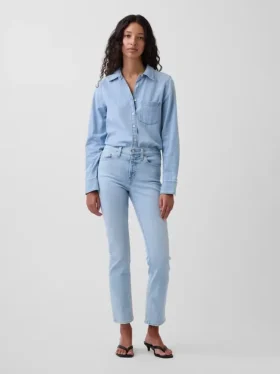 Vintage-Slim-Jeans mit mittlerer Leibhöhe