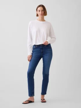 Vintage-Slim-Jeans mit mittlerer Leibhöhe