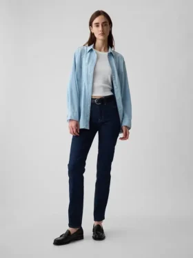 Vintage-Slim-Jeans mit mittlerer Leibhöhe