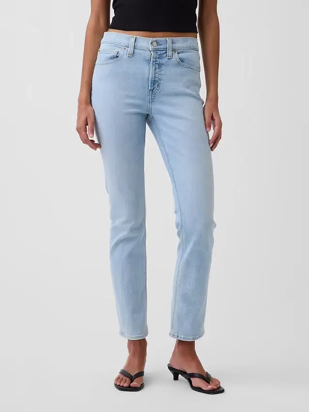 Vintage-Slim-Jeans mit mittlerer Leibhöhe