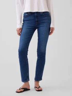 Vintage-Slim-Jeans mit mittlerer Leibhöhe