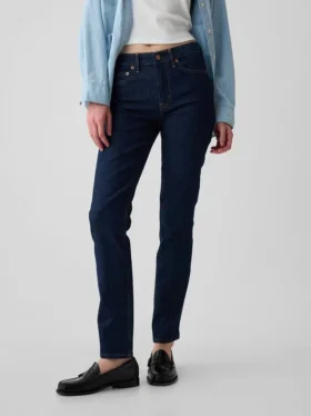 Vintage-Slim-Jeans mit mittlerer Leibhöhe