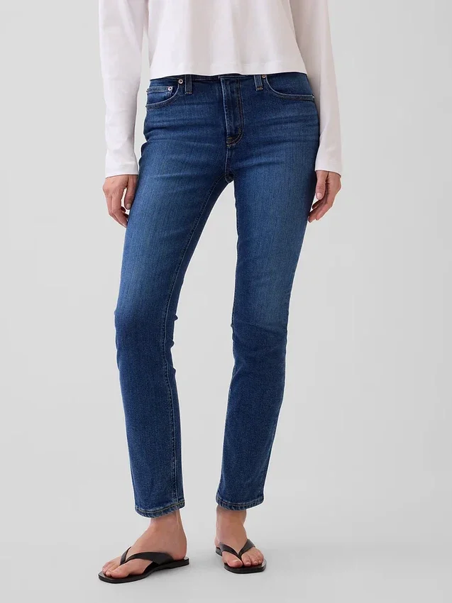 Vintage-Slim-Jeans mit mittlerer Leibhöhe