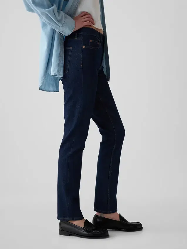 Vintage-Slim-Jeans mit mittlerer Leibhöhe