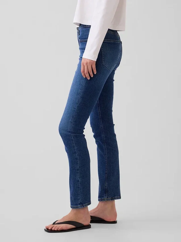 Vintage-Slim-Jeans mit mittlerer Leibhöhe