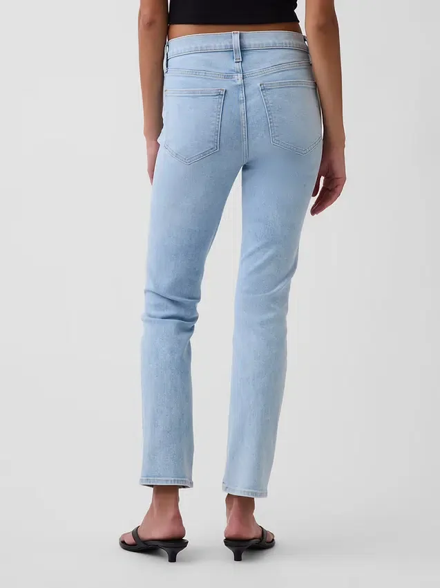 Vintage-Slim-Jeans mit mittlerer Leibhöhe