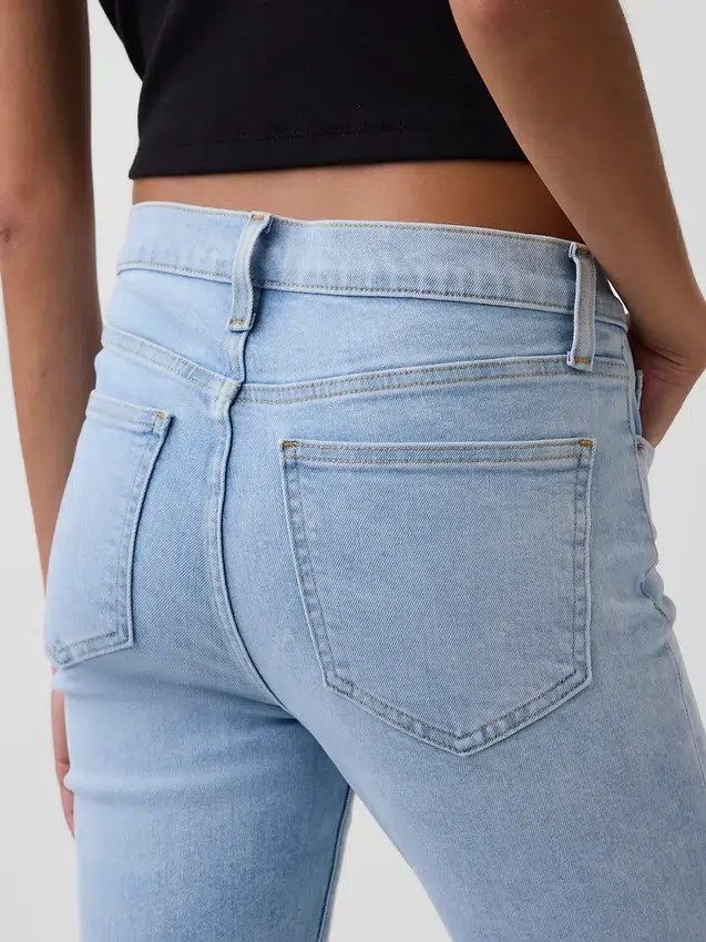 Vintage-Slim-Jeans mit mittlerer Leibhöhe