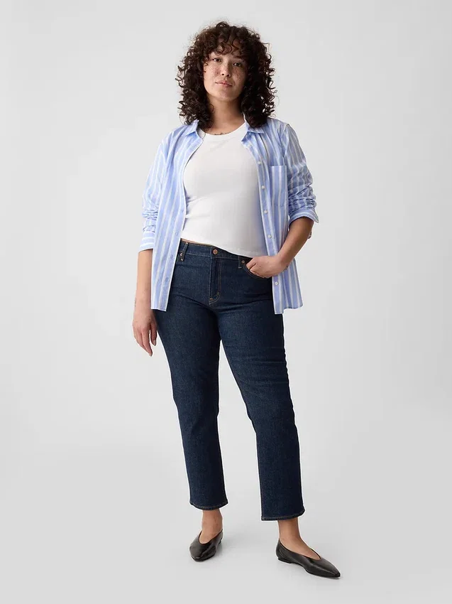 Vintage-Slim-Jeans mit mittlerer Leibhöhe