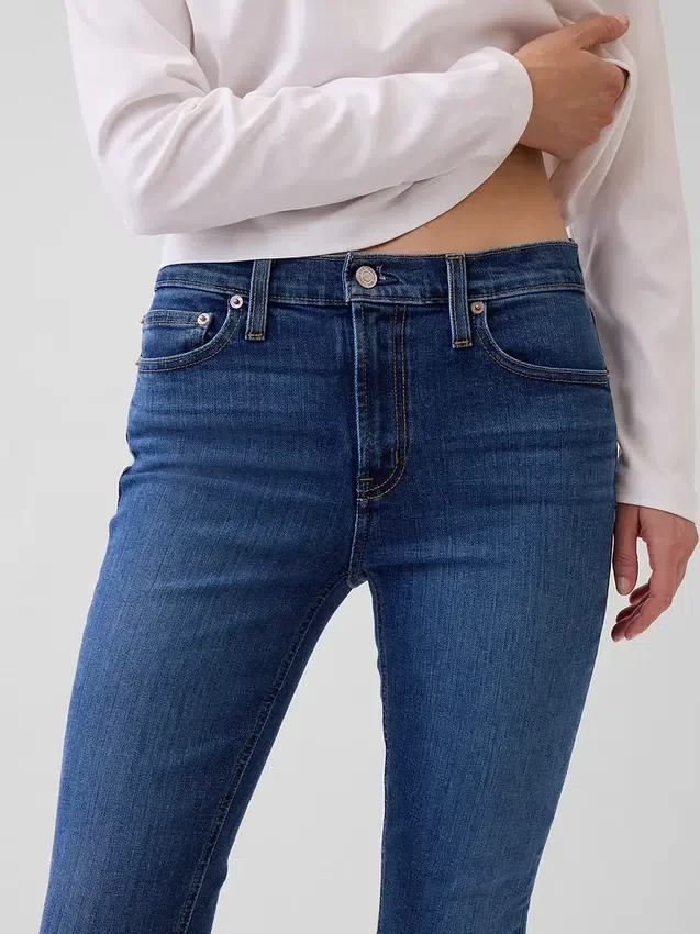 Vintage-Slim-Jeans mit mittlerer Leibhöhe