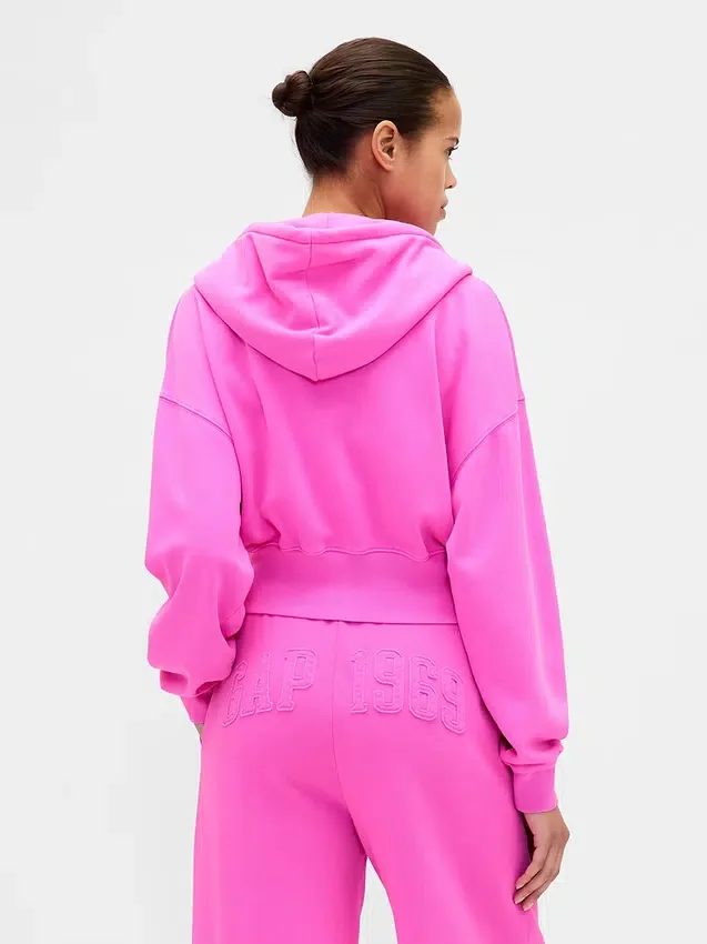 Vintagesoft 1969 Logo-Kapuzenpullover mit Reißverschluss