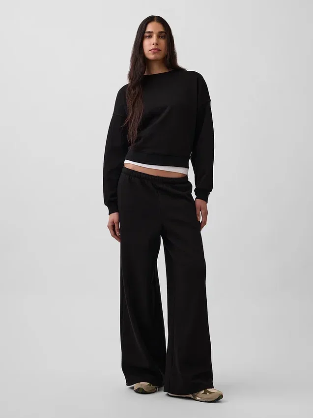 Vintagesoft Baggy-Jogginghose mit weitem Bein