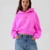 Vintagesoft Crop-Hoodie mit Logo