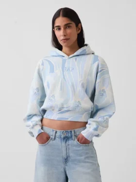 Vintagesoft Crop-Hoodie mit Logo