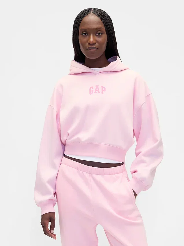 Vintagesoft Crop-Hoodie mit Logo