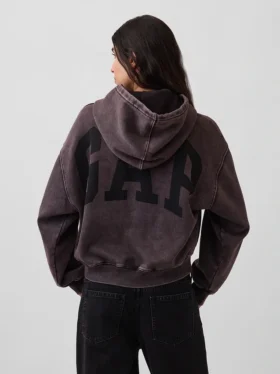 Vintagesoft Crop-Hoodie mit Logo