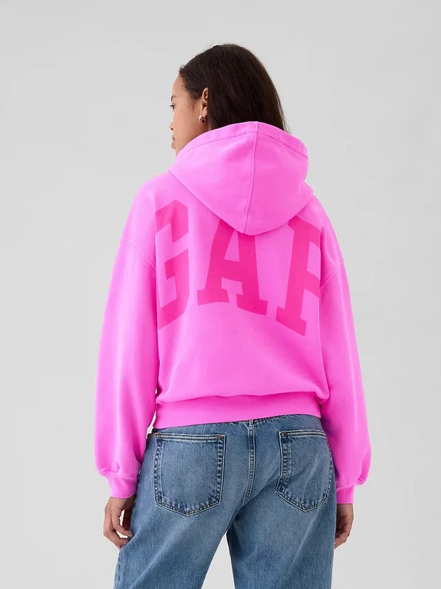Vintagesoft Crop-Hoodie mit Logo