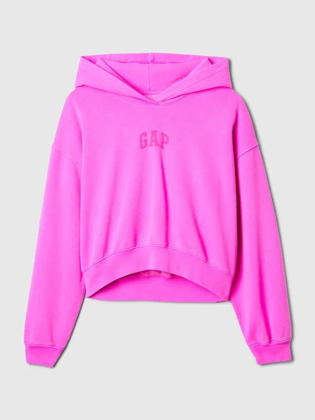 Vintagesoft Crop-Hoodie mit Logo