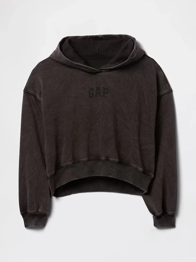 Vintagesoft Crop-Hoodie mit Logo
