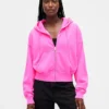 Vintagesoft-Hoodie mit Keilkragen und Reißverschluss