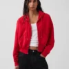 Vintagesoft-Hoodie mit Keilkragen und Reißverschluss