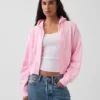 Vintagesoft-Hoodie mit Keilkragen und Reißverschluss