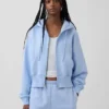 Vintagesoft-Hoodie mit Keilkragen und Reißverschluss
