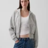 Vintagesoft-Hoodie mit Keilkragen und Reißverschluss