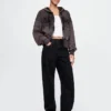 Vintagesoft-Hoodie mit Keilkragen und Reißverschluss