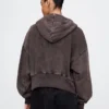 Vintagesoft-Hoodie mit Keilkragen und Reißverschluss