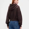 Vintagesoft-Hoodie mit Keilkragen und Reißverschluss