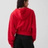 Vintagesoft-Hoodie mit Keilkragen und Reißverschluss