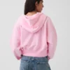 Vintagesoft-Hoodie mit Keilkragen und Reißverschluss