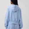 Vintagesoft-Hoodie mit Keilkragen und Reißverschluss