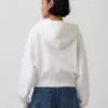 Vintagesoft-Hoodie mit Keilkragen und Reißverschluss