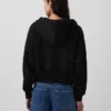 Vintagesoft-Hoodie mit Keilkragen und Reißverschluss