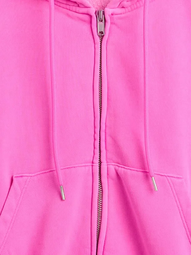 Vintagesoft-Hoodie mit Keilkragen und Reißverschluss