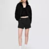 Vintagesoft-Hoodie mit Keilkragen und Reißverschluss