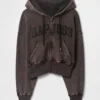 Vintagesoft-Hoodie mit Keilkragen und Reißverschluss