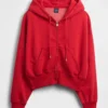 Vintagesoft-Hoodie mit Keilkragen und Reißverschluss
