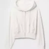 Vintagesoft-Hoodie mit Keilkragen und Reißverschluss