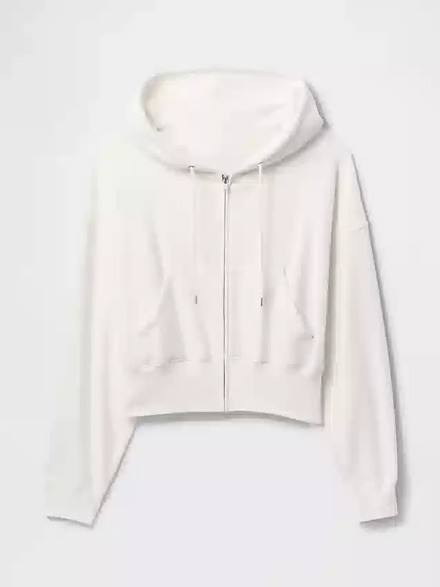 Vintagesoft-Hoodie mit Keilkragen und Reißverschluss