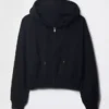 Vintagesoft-Hoodie mit Keilkragen und Reißverschluss