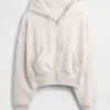 Vintagesoft-Hoodie mit Keilkragen und Reißverschluss