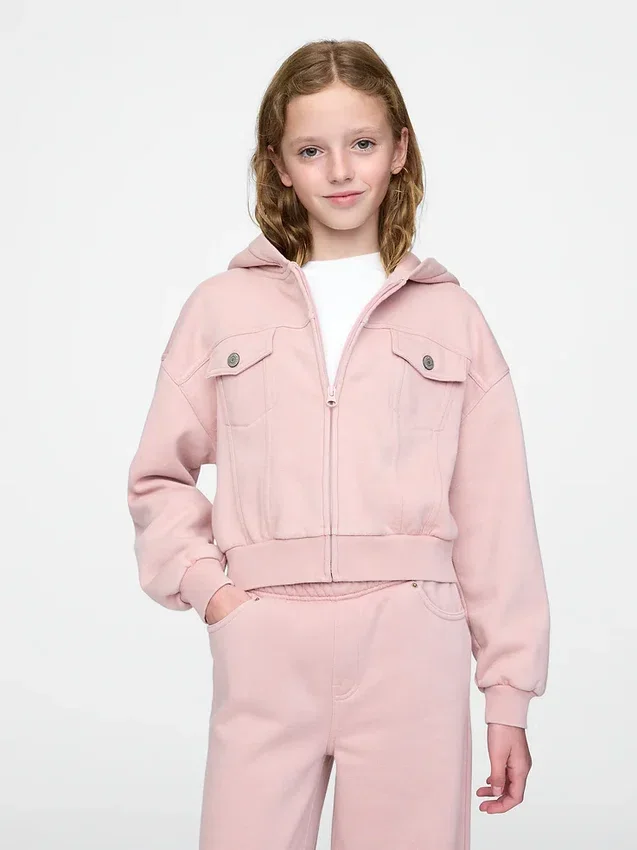 Vintagesoft-Hoodie mit Reißverschluss für Kinder