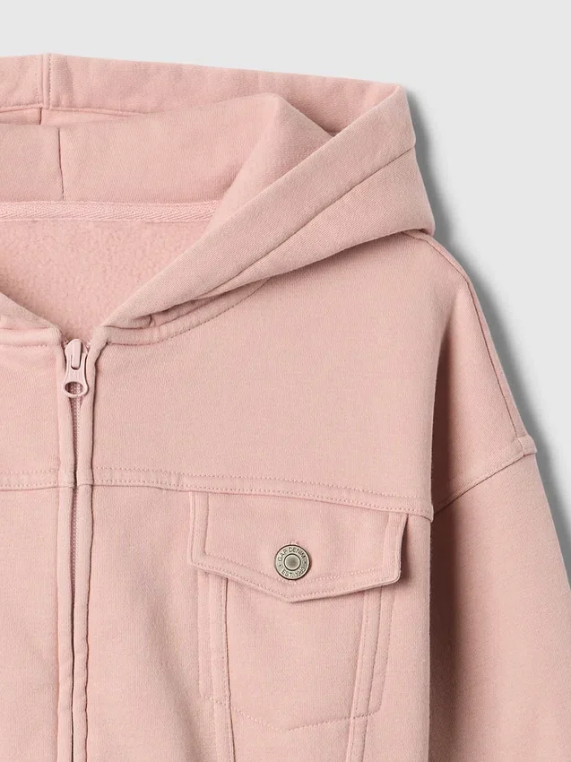 Vintagesoft-Hoodie mit Reißverschluss für Kinder