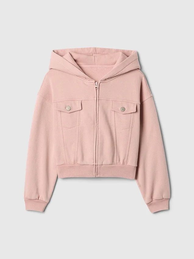 Vintagesoft-Hoodie mit Reißverschluss für Kinder