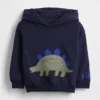 Vintagesoft-Kapuzenpullover mit Dinosaurier-Tasche für Baby & Kleinkind